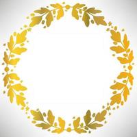 Oak round frame with acorns, branches and leaves. vector