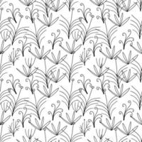 Flor colorida abstracta del doodle con el modelo inconsútil de los rizos. fondo floral de fantasía. vector