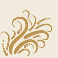 Card with abstract curly element, curl, swirl. vector