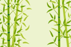 Cartoon bamboo forest card. Tropical floral background.  Nature. Rainforest in Asia. vector