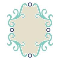 Abstract curly frame, design element isolated on white background. vector