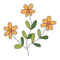 Cartoon doodle fantasy flower isolated on white background. vector