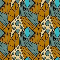 Abstract colorful doodle seamless pattern. Fantasy art background with messy shapes. vector
