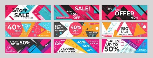 Set of abstract vector banners design. Collection of web banner template. modern template design for web, ads, flyer, poster