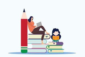 Modern Reading Books illustration vector