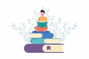 Illustration Reading Books Design vector