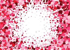 Valentines Day background with hearts border vector