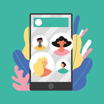 persons in smartphone