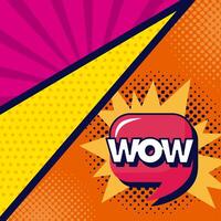 expresión de arte pop wow vector