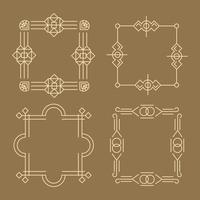 four art deco frames vector