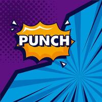 punch pop art expression vector