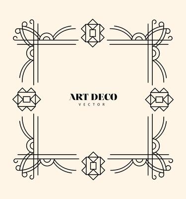 art deco square frame
