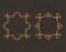 two art deco frames vector