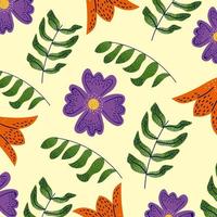 flowers and leafs pattern vector