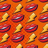 pop art mouths pattern vector