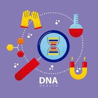 five dna study icons vector