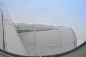 Airplane window view photo