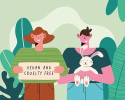 couple vegan and cruelty free vector