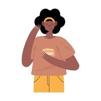 mujer afro con maquillaje vector