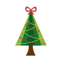 christmas tree and ribbons vector