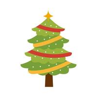 christmas tree with ribbon vector