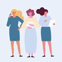 business girls three characters vector