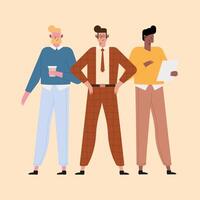 three business men characters vector