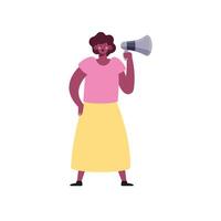 female activist with megaphone vector