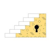 stairs with key hole vector