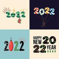 año nuevo 2022 cuatro iconos