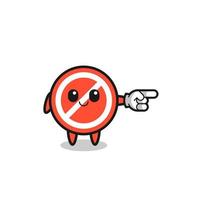 stop sign mascot with pointing right gesture vector