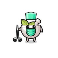 surgeon herbal bowl mascot character vector