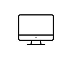 Desktop computer, monitor line icon, outline vector sign, linear style pictogram isolated on white. Symbol, logo illustration. Editable stroke. Pixel perfect