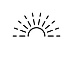 icono de sol plano. símbolo único de contorno de alta calidad de primavera para diseño web o aplicación móvil. signos de línea delgada de sol para diseño de logotipo, tarjeta de visita, etc.esquema pictograma de sol vector