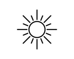 icono de sol plano. símbolo único de contorno de alta calidad de primavera para diseño web o aplicación móvil. signos de línea delgada de sol para diseño de logotipo, tarjeta de visita, etc.esquema pictograma de sol vector