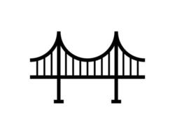 Puente, suspensión, imagen de vector de icono de cuerda.También se puede utilizar para edificios y puntos de referencia. adecuado para aplicaciones móviles, aplicaciones web y medios impresos.