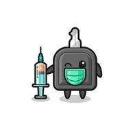 car key mascot as vaccinator vector