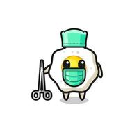 surgeon fried egg mascot character vector