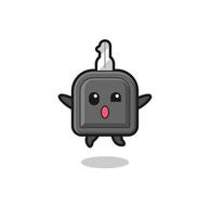 car key character is jumping gesture vector