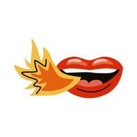 mouth with flame vector