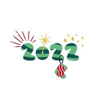 striped 2022 new year vector