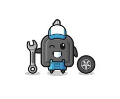 the car key character as a mechanic mascot vector