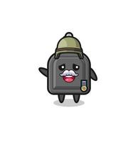 cute car key as veteran cartoon vector