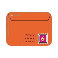 orange envelope mail vector