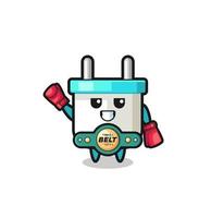 electric plug boxer mascot character vector