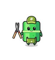 cute bamboo as gardener mascot vector