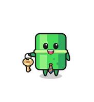 cute bamboo as a real estate agent mascot vector