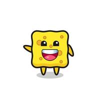 happy sponge cute mascot character vector