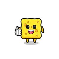sponge mascot doing thumbs up gesture vector