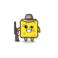 sponge hunter mascot holding a gun vector